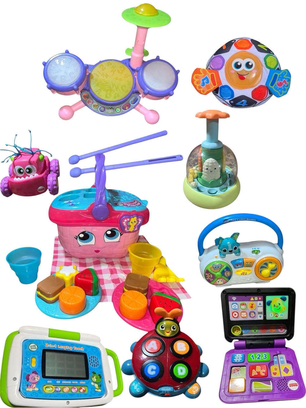 Huge Learning Toy Lot- Fisher Price, Vtech, Leapfrog, Infantino Skip Hop 9pc Lot